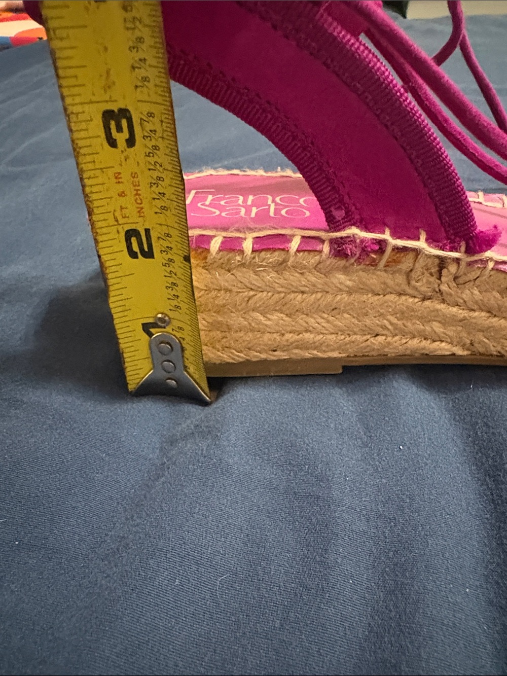 Franco Sarto Magenta Lace-Up Perforated Sandals - Picture 2 of 2